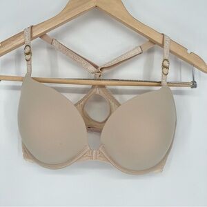 Stella McCartney Smooth Lace Front Clasp Racerback Women's Plunge Push Up Bra